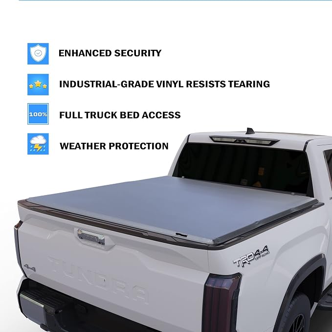 Toptiny Soft Folding Truck Bed Tonneau Cover|STF037|Fits 2022-2026 Ford Maverick 4' 6" Bed (54.4")
