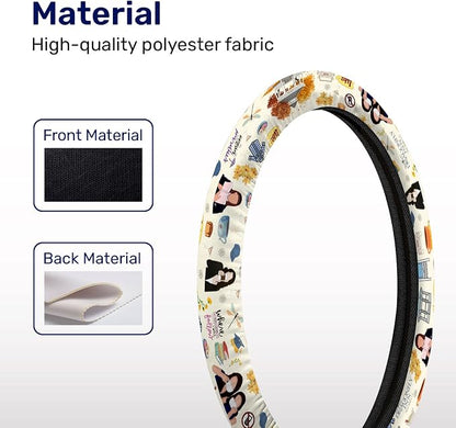GENANY Mom Daughter Diaries Steering Wheel Cover, Non Slip Polyester Car Wheel Protector for Car SUV Truck, Universal 15 Inch