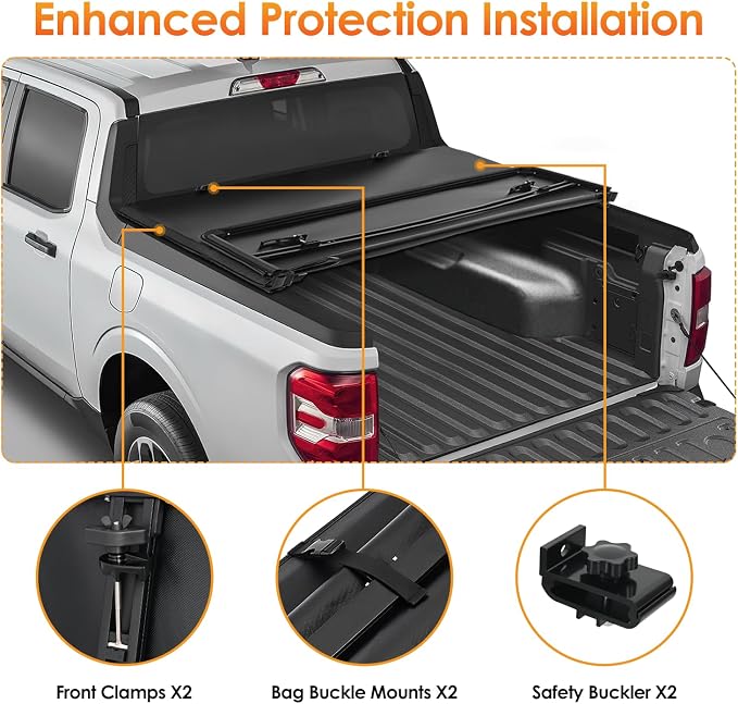 Nilight Soft Tri-fold Truck Bed Tonneau Cover Compatible with Ford F150 2015-2026, All-Weather Low Profile Cargo Protection-5.5ft