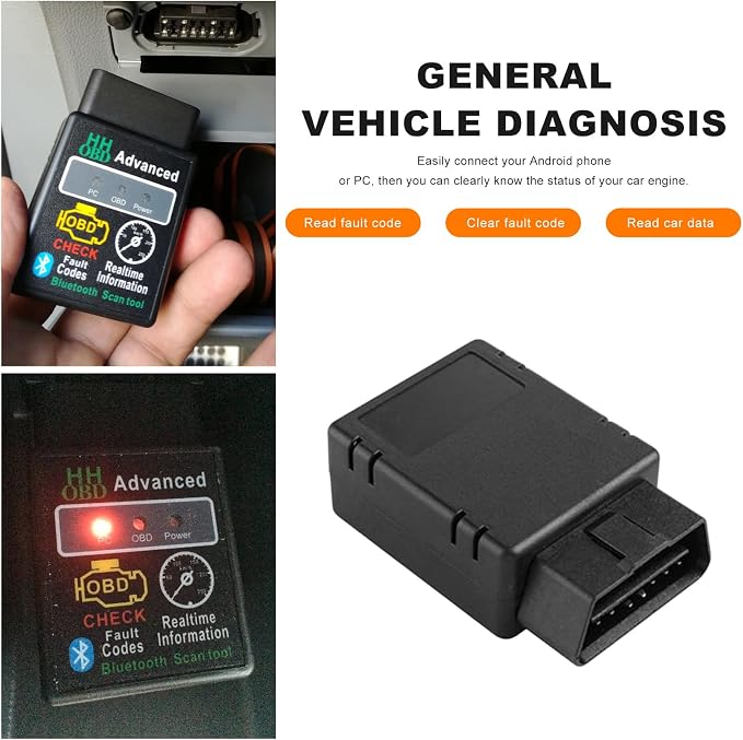2PCS Bluetooth OBD2 Scanner for Car, Wireless OBDII Scan Tool Auto Engine Diagnostic Code Reader, Professional OBD2 Fault Diagnosis Tester Vehicle Interface Scanner for Phone and PC