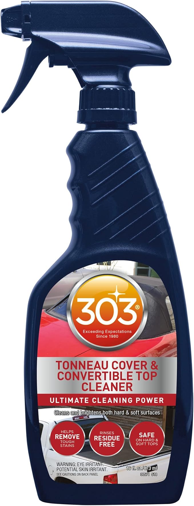 303 Products 30571CSR Tonneau Cover and Convertible Top Cleaner - Vinyl and Fabric Top Cleaner - Ultimate Cleaning Power - Helps Remove Tough Stains - Rinses Residue Free - 16 fl. oz. Packaging May Vary