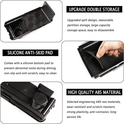 PIUGILH Customized for Honda CR-V 2017-2019 Accessories Car Center Console Armrest Box Glove Secondary Storage Box Console Organizer Insert Tray with Coin and Glass Holder