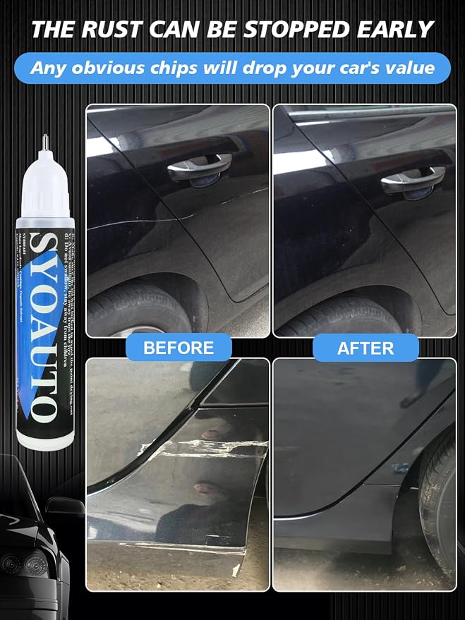 SYOAUTO Crystal Black Pearl NH731P Touch Up Paint Fit for Honda Auto Touch up Paint Scratch Repair Pen Brush and Tip 2 in 1 Crystal Black Pearl NH731P