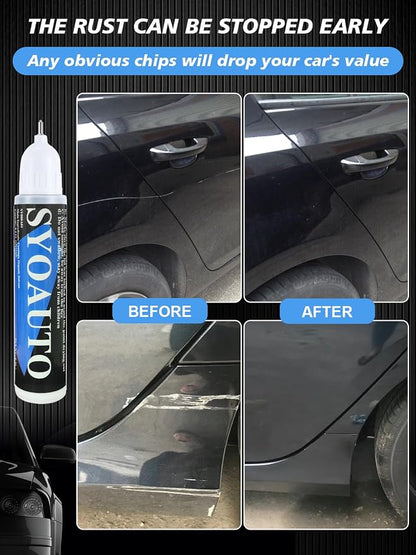 SYOAUTO Pearl Black Touch Up Paint for Cars Auto Touch up Paint Scratch Repair Pen Brush and Tip 2 in 1 Pearl Black