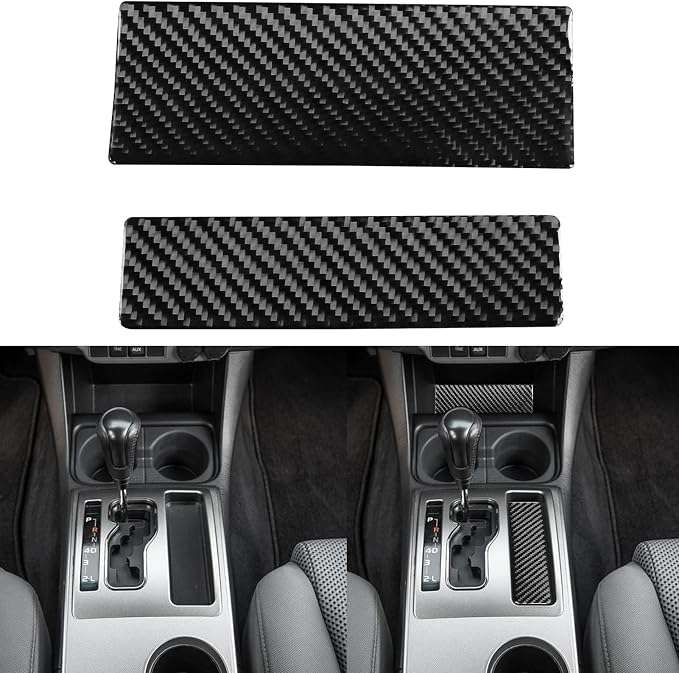 NVCNX Real Premium Carbon Fiber for Toyota 2nd Gen Tacoma Accessories 2005-2015 2006 2007 2008 2009 2010 2011 2012 2013 2014 Center Console Organizer Insert Mat Cover Interior Trim Sticker Decal 2PCs