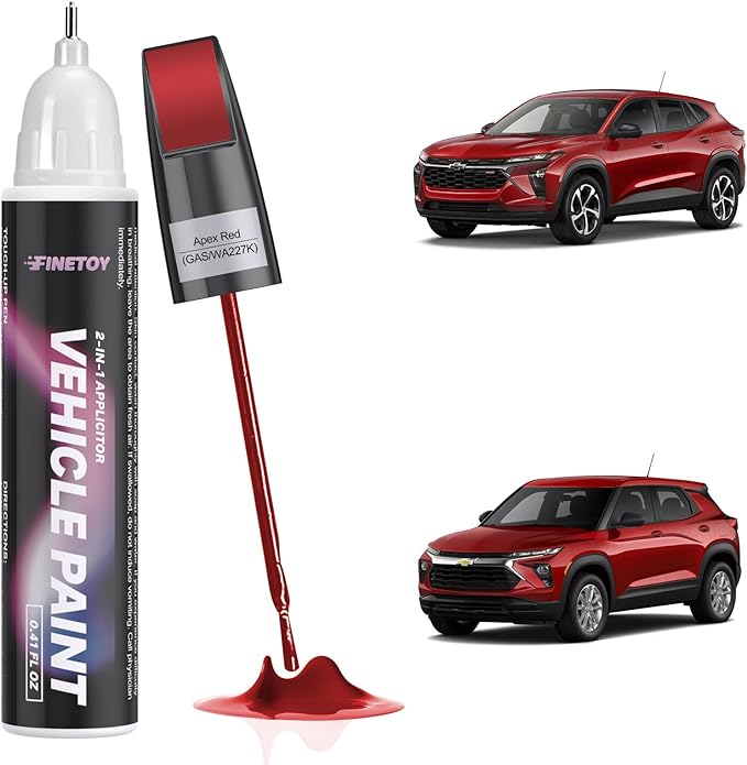 GAS/WA227K Apex Red Touch Up Paint for Chevrolet, Car Scratch Repair Paint Kit with 2 in 1 Brush and Pen Nip, Exact-Match & Quick Drying Design for Chips and Nicks