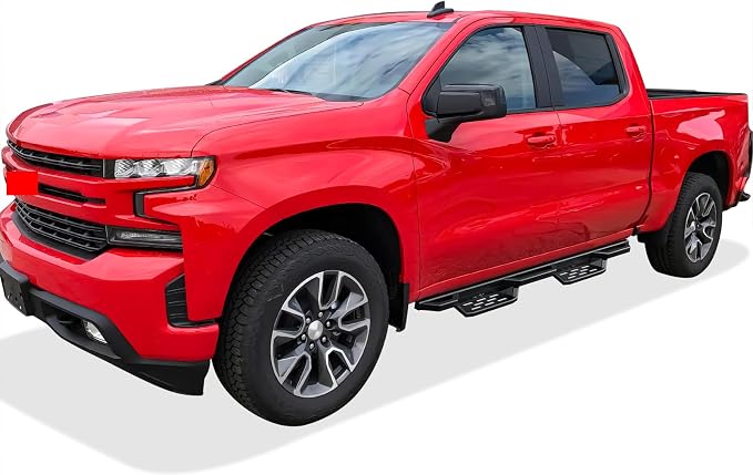 APS Stainless Steel Pocket Steps Running Boards Compatible with Chevy Silverado GMC Sierra 1500 2019-2026 Crew Cab & 2500 HD 3500 HD 2020-2026 (Silverado 1500 LTD Sierra 1500 LD 2022)