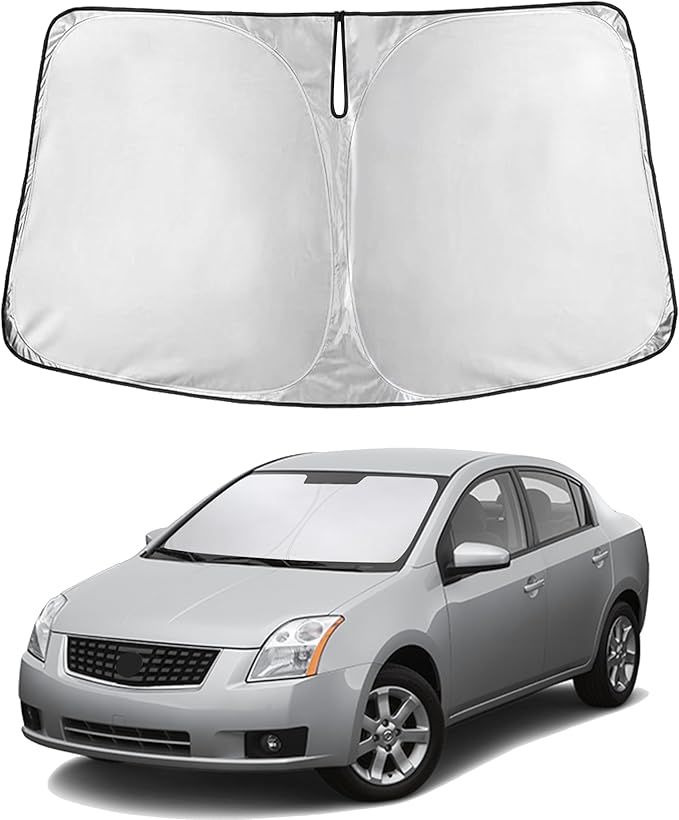 EcoNour Windshield Sunshade Compatible for Nissan Sentra 2007-2010 2011 2012, Sun Visor for Front Windshield & Window Sun Shade Cover, UV Heat Blocker & Protector, Car Accessories