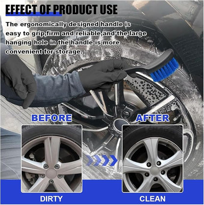 smilfuy 8.3×2.5 Inch Carpet Cleaning Brush, Scrub Brush for Floor Mats, Car Wheel Hub Cleaning Brush for Car Interior and Home, Car Wash Brush Automotive Tire Brush with Soft Bristle Short Handle