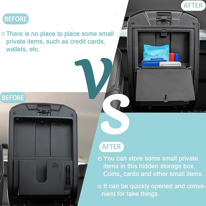 JDMCAR One-Touch Hidden Storage Box Compatible with Toyota 4Runner Accessories 2010-2023 2024 Center Console Organizer