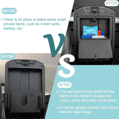 JDMCAR One-Touch Hidden Storage Box Compatible with Toyota 4Runner Accessories 2010-2023 2024 Center Console Organizer