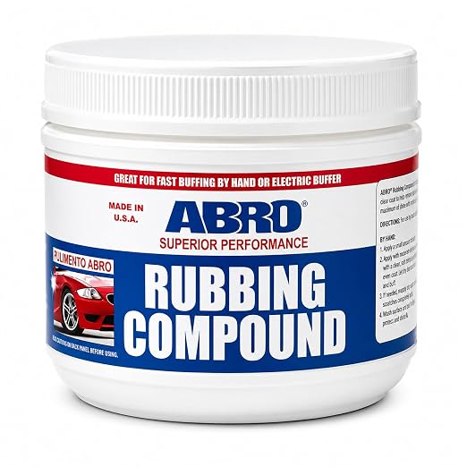 ABRO Rubbing Compound 32 oz — Fast-Cut Automotive Buffing Compound & Car Scratch Remover for Oxidized Paint, Scuffs, Swirl Marks, Dull Finish & Paint Correction