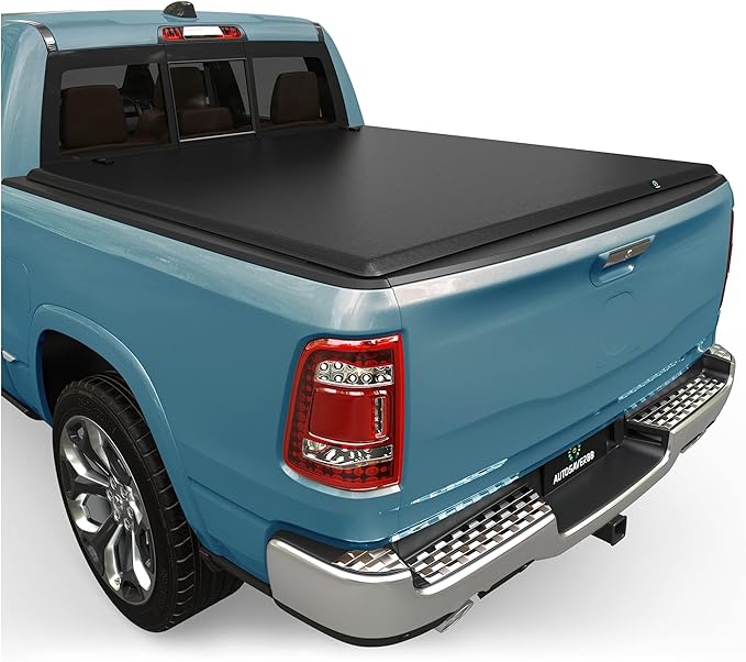 AUTOSAVER88 Soft Quad-fold Truck Bed Tonneau Cover Compatible with 2002-2026 Dodge Ram 1500 (Classic & New), 2003-2026 Dodge Ram 2500 3500 6.4ft Bed Without Rambox