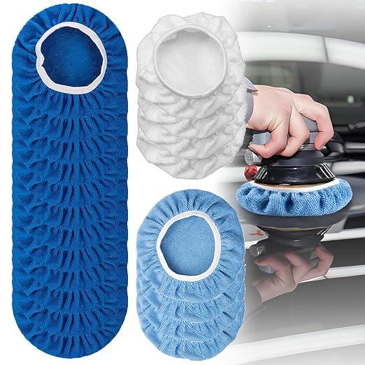 20-Pack 5-6 Inch Microfiber Car Polishing Pads,Premium Car Buffing Bonnets for Orbital Polisher, Wax Applicator & Auto Detailing