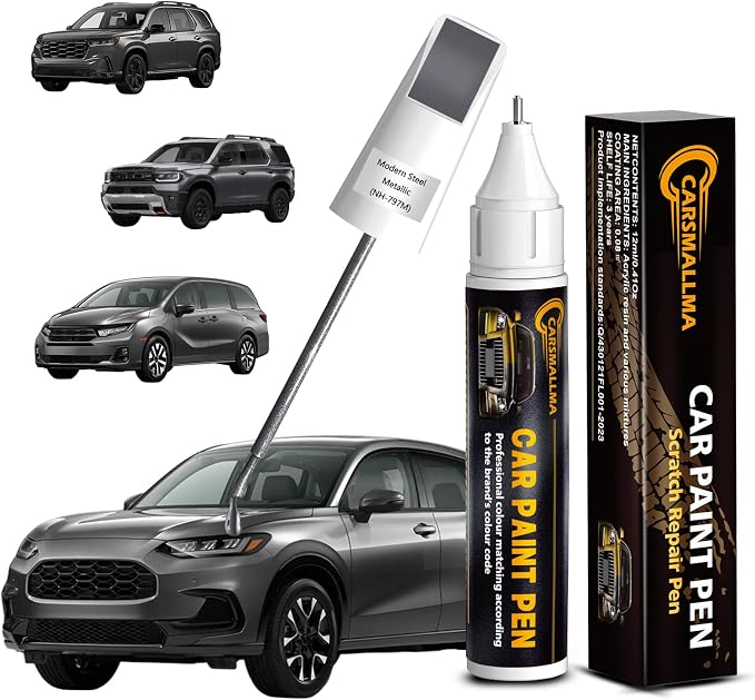 Car Touch Up Paint for Honda(NH-797M Modern Steel Metallic), Color Accurate Car Scratch Repair Remover Pen,Automotive Paint Quick & Easy to fix vehicle Chips and Nicks Scuff