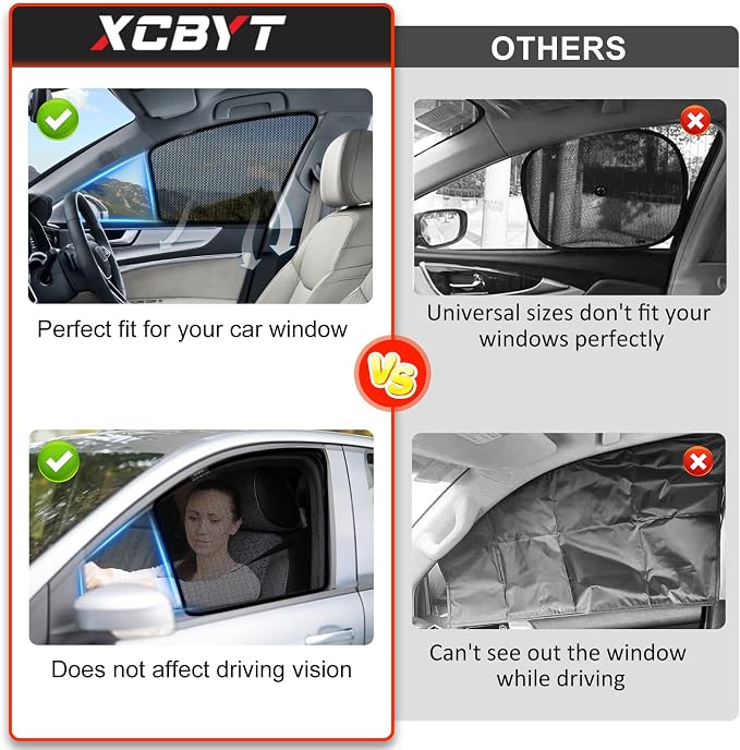 2018-2022 Accord Window Shades, 4 PCS Car Side Window Sun Shades for Baby, Breathable Mesh UV & Glare Protection, Privacy Window Covers for Safe Driving, Napping, Camping & Dressing