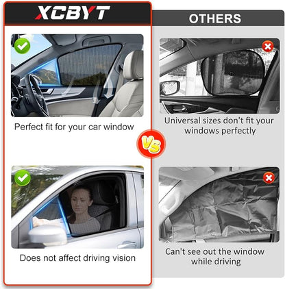 XCBYT Car Window Shades for 2021-2025 Highlander, Sun Shade for Car Baby Side Window with Breathable Mesh, Blocking 99% UV Glare and Privacy Protection, Safe Driving for Napping Camping (4 PCS)