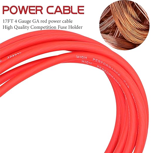 4 Gauge Amp Subwoofer Wiring Kit,Make Connections and Brings Power to Your Amplifier,Audio,Subwoofers and Speakers