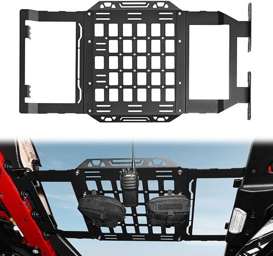sukemichi Hard Top Roof Rack Molle Panel for Jeep Wrangler JL JLU & Gladiator JT 2018-2026 Accessories, Storage Organizer Cargo Rack, Mounting Mobile Radio Tactical Pouch Flashlight Tool Bag, Steel