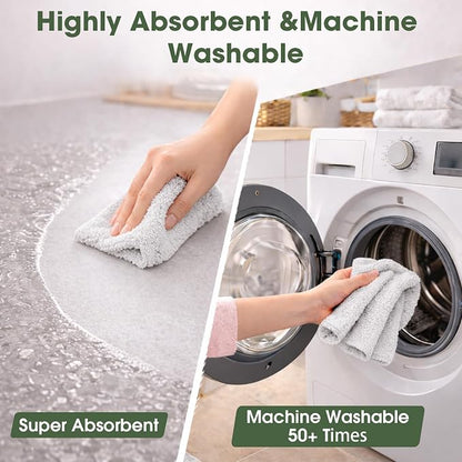 Microfiber Cleaning Cloth Roll - 100 Pack Tear Away Microfiber Paper Towels, Reusable, Washable, Scratch-Free, Kitchen Towels for Car, Home, Kitchen, Glass, Dishes (Light Grey)