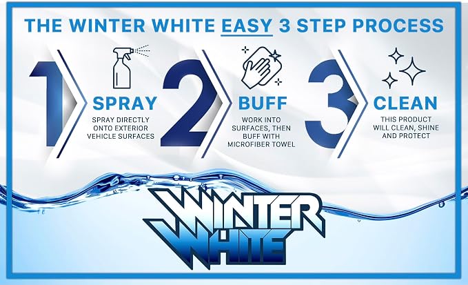 Winter White Ceramic Waterless Car Wash Spray – SiO₂ Infused Formula – Cleans, Shines & Protects Without Water – High Lubricity All Surface Cleaner for Cars, Boats, Motorcycles, RVs & ATVs – 16 oz