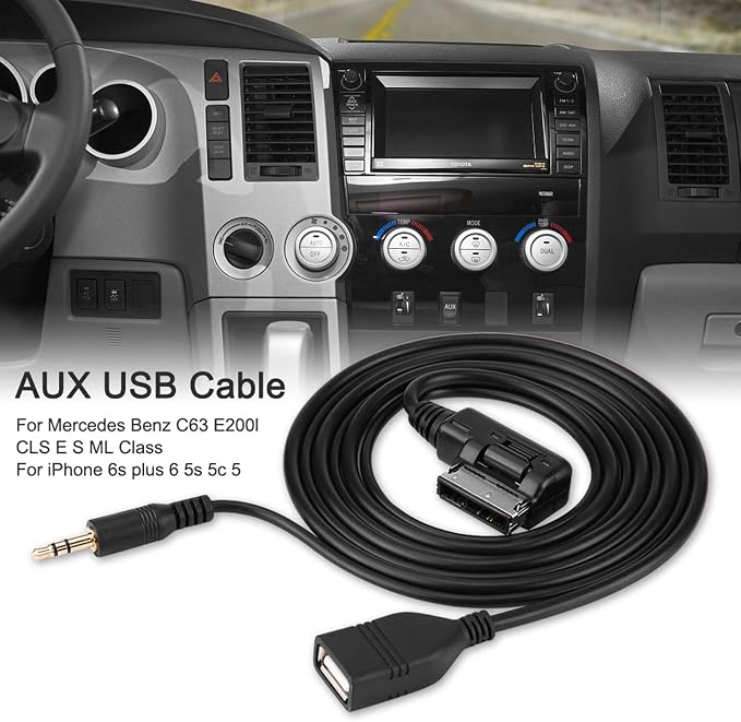 Yctze Accessories Car Audio AUX USB Adapter Cable Cable Adapter Converter Cable C63 E200l CLS E S ML Class