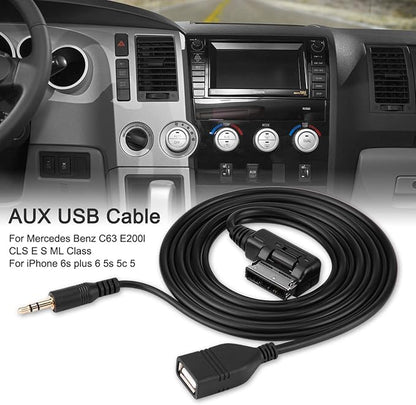 Yctze Accessories Car Audio AUX USB Adapter Cable Cable Adapter Converter Cable C63 E200l CLS E S ML Class