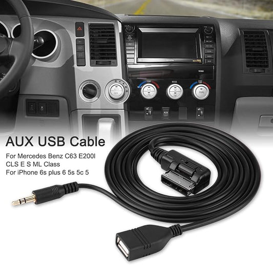 Yctze Accessories Car Audio AUX USB Adapter Cable Cable Adapter Converter Cable C63 E200l CLS E S ML Class
