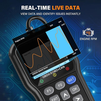 BluSon YM319 OBD2 Scanner Diagnostic Tool with Battery Tester, Check Engine Fault Code Reader with Live Data, Cloud Printing, DTC Lookup, Freeze Frame, Scan Tool for All OBDII Protocol Cars Since 1996