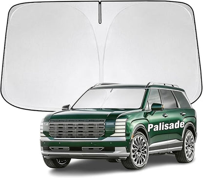 Windshield Sunshade for Hyundai Palisade 2020-2026 Sun Shade 300T Windshield Cover Protector Blocks UV Rays Custom Fit Palisade Front Window Shades Windshield Accessories Keep Cool Foldable