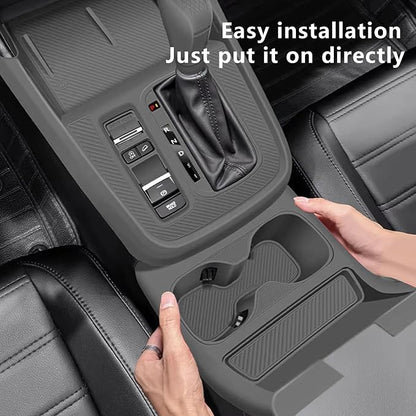 Temmis Center Console Silicone Organizer with Cup Holder for Honda CRV 2023-2026, Full-Wrap Center Consel Electrostatic adsorption Cover for Honda CRV-Black
