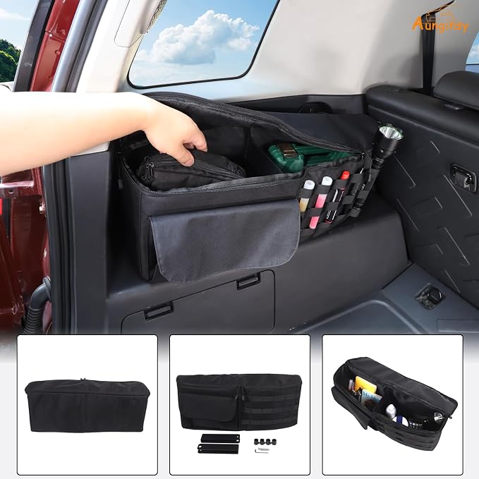 Aunginsy Car Trunk Organizer Compatible with Toyota FJ Cruiser 2007-2021+, 1PCS Trunk Storage Box Backseat Hanging Organizer Rear Left Storage Bag Organizer Multi-Compartment Oxford Cloth Accessories