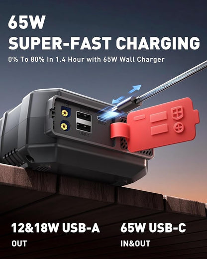 10-in-1 Car Jump Starter with Air Compressor, 8000A 160PSI Jump Starter Jump Box(All Gas/14L Diesel), PD65W Charging Battery Jumper Starter Portable Jumper Cable with 160W DC, Gloves, Lights
