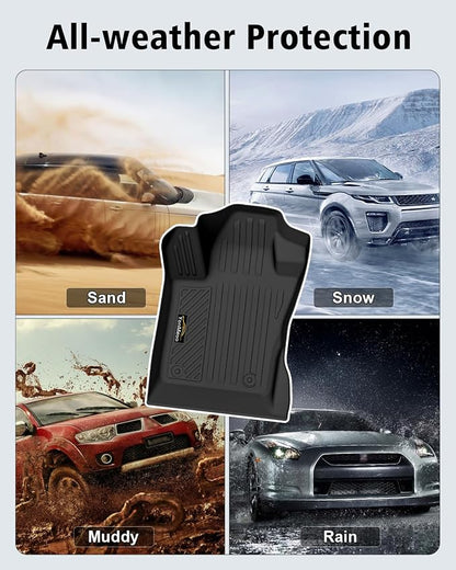 Floor Mats Custom Fit for Jeep Compass 2017-2025 2026 Trunk Mat with Backrest Mat All Weather TPE Rubber Cargo Liner Anti-Slip Full Set for Compass Accessories (Trunk Mat+Backrest Mats+Floor Mats)