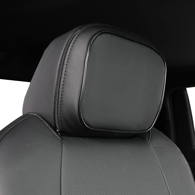 EKR Custom Fit Tacoma Front Car Seat Covers for Toyota Tacoma (Petrol & Hybrid) 2024 2025 2026 Double cab SR/SR5/TRD Sport/TRD Off-Road/Limited - Front Row Only,Faux Leather(Black)