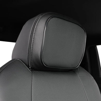 EKR Custom Fit Tacoma Front Car Seat Covers for Toyota Tacoma (Petrol & Hybrid) 2024 2025 2026 Double cab SR/SR5/TRD Sport/TRD Off-Road/Limited - Front Row Only,Faux Leather(Black)