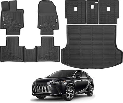 Custom Fit Floor Mats for Lexus RX RX350/RX350H/RX500h(NOT for RX450h+ PHEV) 2023-2026, All Weather TPE Floor Liners with Trunk Mat & Backrest Protectors, Odorless Full Set Interior Accessories