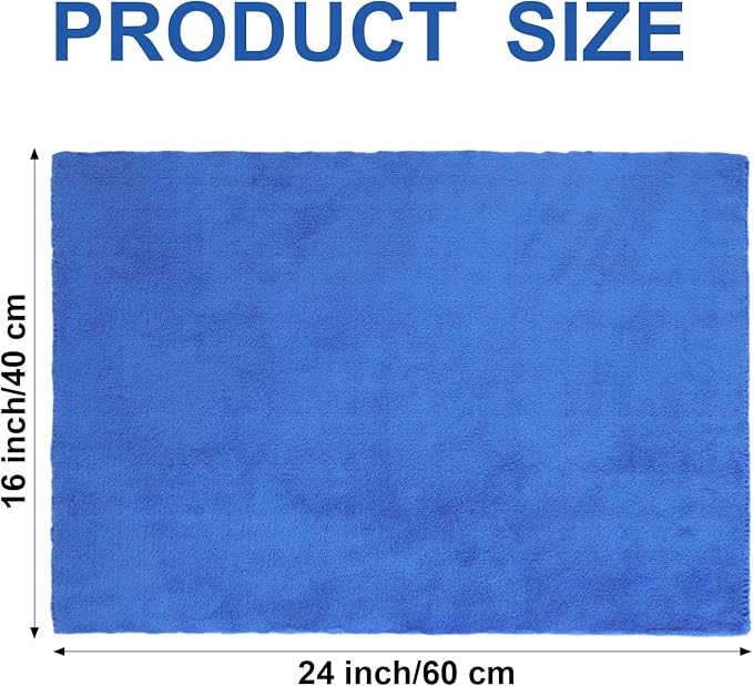 Shimeyao 30 Pcs 16 x 24 Inch Edgeless Microfiber Plush Towels for Cars Detailing Drying Wash Polishing Absorbent Cleaning Cloths, 500 GSM (Dark Blue)