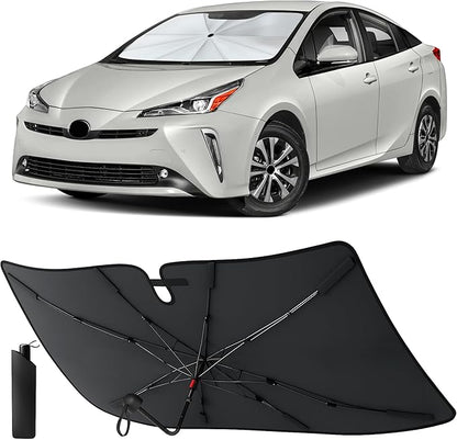 EcoNour Umbrella Foldable Windshield Sun Shade Fit for 2016-2020 2021 2022 Toyota Prius Hatchback Sunshade, Front Car Window Shades Sun Visor, UV Protection, Heat Blocker, Car Accessories