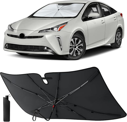 EcoNour Umbrella Foldable Windshield Sun Shade Fit for 2016-2020 2021 2022 Toyota Prius Hatchback Sunshade, Front Car Window Shades Sun Visor, UV Protection, Heat Blocker, Car Accessories