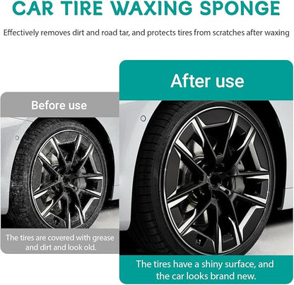 2 PCS Tire Shine Applicator Pad,Hex Grip Tire Dressing Applicator Polishing Sponges Pads,Reusable Tire Shine Sponge Wave,Tire Shine Brush,Car Detailing Sponge for Auto Polishing Cleaning Waxing