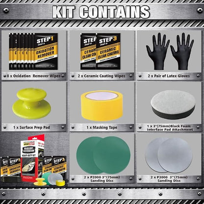 XPERTCHEMY Headlight Restoration Kit-Headlight Cleaner Removing The Heavy-Duty Yellowing, Clouding and Stains, Even Buffs Out Unsightly Hairline Scratches,No Power Tools Needed