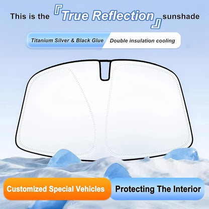 Windshield Sun Shade for 2018-2022 Honda Accord, 310T Thick Polyester Full Coverage Sun Visor, Foldable Heat Block UV Protection