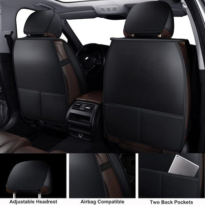 MIROZO Seat Covers Full Set,Car Seat Covers Black Car Seat Protector Waterproof Automotive Seat Covers Front and Back Fit for Most Sedan, Truck and SUV