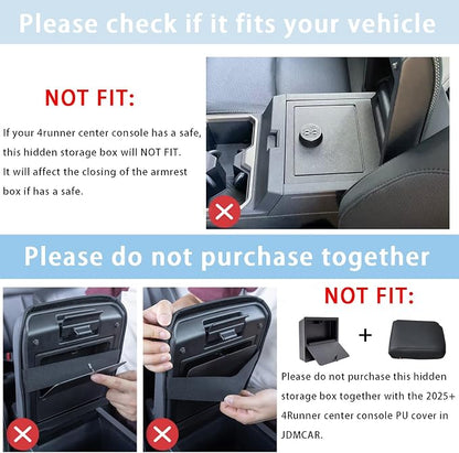 JDMCAR 2PCS Hidden Storage Box and Glove Box Organizer Compatible with 2025 2026 Toyota 4Runner Accessories