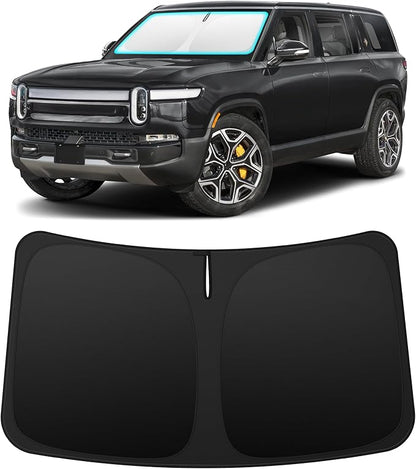 INSAUTO Custom Fit Windshield Sun Shade Accessories for Rivian R1S 2022-2026, Foldable Front Window Sunshade, UV & Heat Reflector, Keeps Interior Cool, Includes Storage Bag