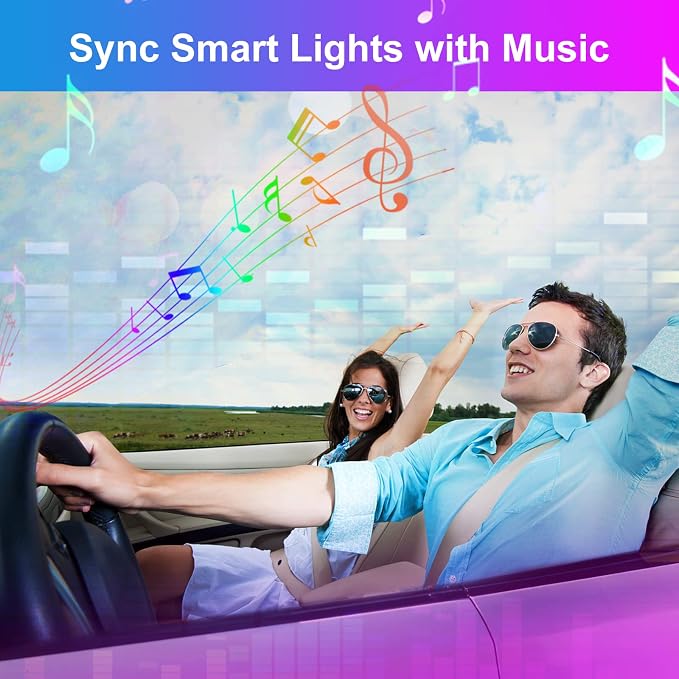 Hovano Car Interior LED Lights, APP Control with Car Charger, RGB Color Change with Music Sync & DIY Mode, 12V 2 Lines Design for Under Dash Running Board Truck