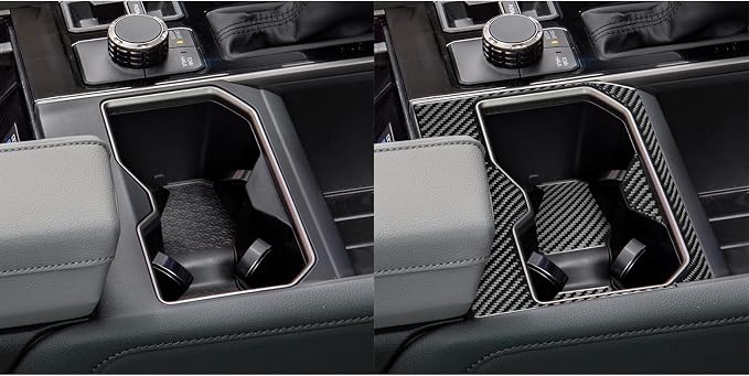 NVCNX Real Premium Carbon Fiber for Toyota Tundra 2022-2026 2023 2024 2025 SR5/Limited/TRD PRO/SR Center Console Cup Holder Panel Insert Mat Cover Interior Trim Accessories Overlay Sticker Decal 4PCs