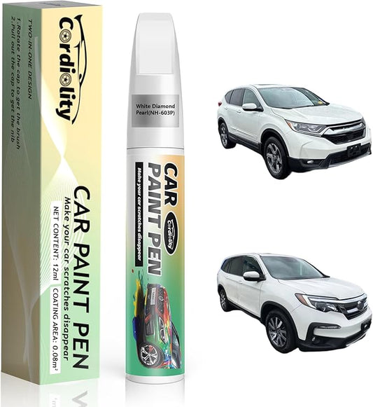 White Diamond Pearl(NH-603P) Touch Up Paint Pen for Honda,Car Paint Scratch Repair Pen Quick and Easy Fix Auto Paint Scratch