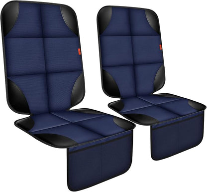 XHYANG Car Seat Protector 1 Pack Car Seat Cushion Mat Thickest Padding,Waterproof 600D Fabric Car Seat Covers for Non-Slip Backing Mesh Pockets for Baby and Pet (Blue, 2 Pcs)